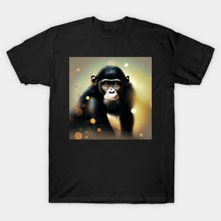 Chimpanzee in a golden, glowing light T-Shirt